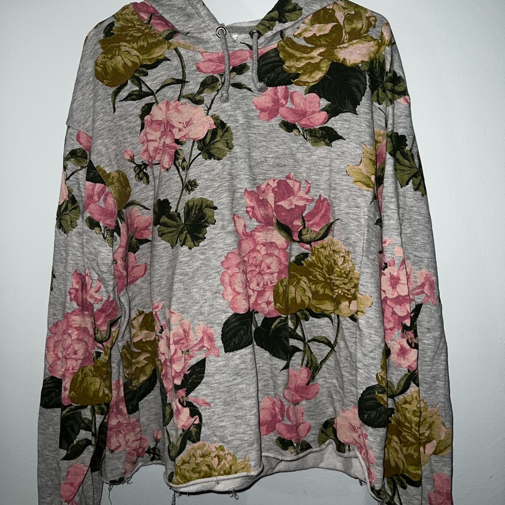 Grey Floral Sweater
